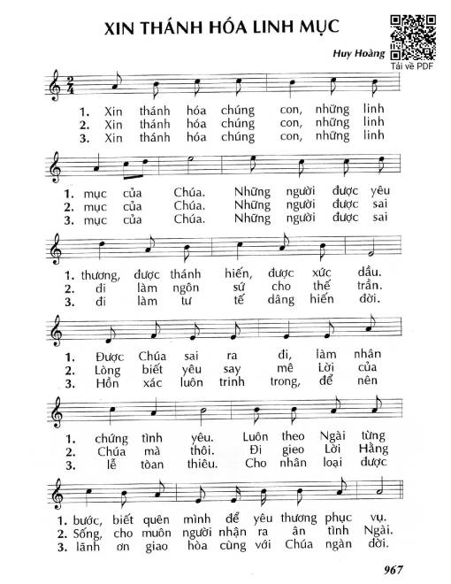 Xin thánh hóa Linh mục