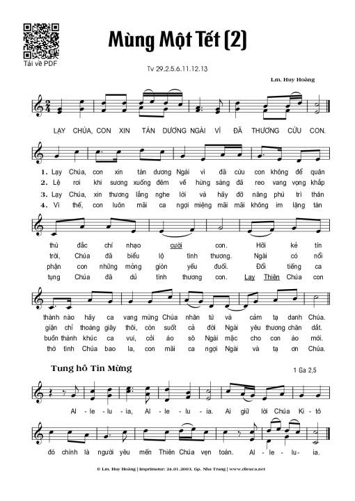 Mùng 1 Tết (Thánh Vịnh 29)