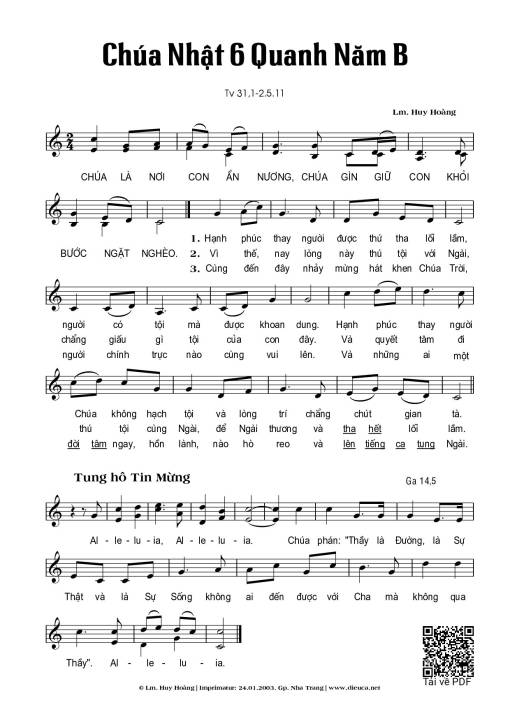 Chúa Nhật 6B Thường Niên (Thánh Vịnh 31)