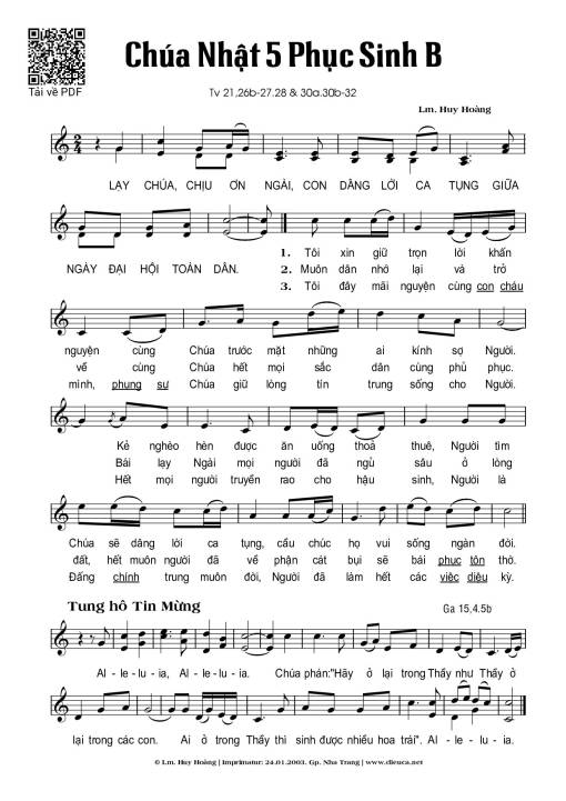 Chúa Nhật 5B Phục Sinh (Thánh Vịnh 21)