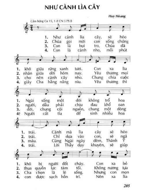 Sheet PDF of Như cành lìa cây (Ga. 15)