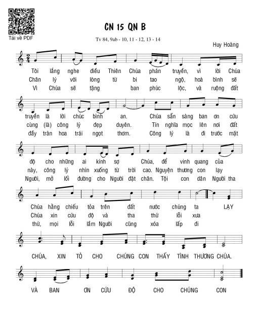 Chúa Nhật 15B Thường Niên (Thánh Vịnh 84)