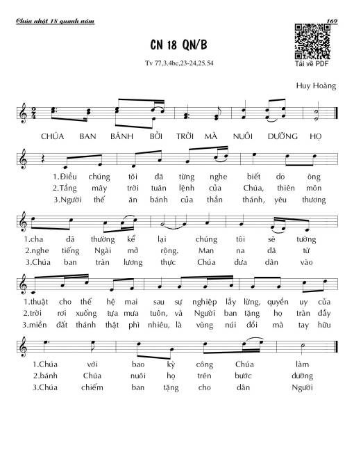 Chúa Nhật 18B Thường Niên (Thánh Vịnh 77)