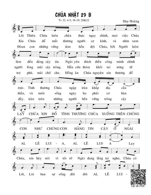 Chúa Nhật 29B Thường Niên (Thánh Vịnh 32)