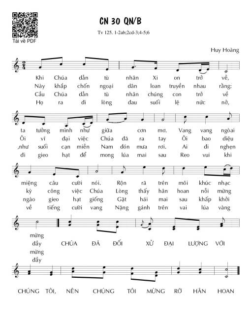 Chúa Nhật 30B Thường Niên (Thánh Vịnh 125)