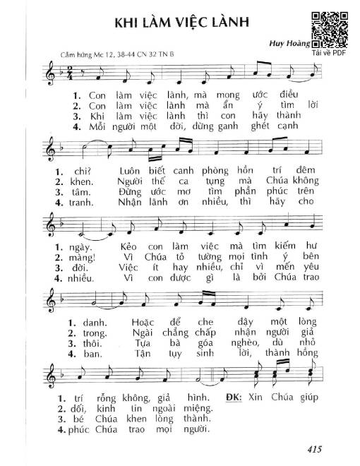 Khi làm việc lành (Mc. 12)