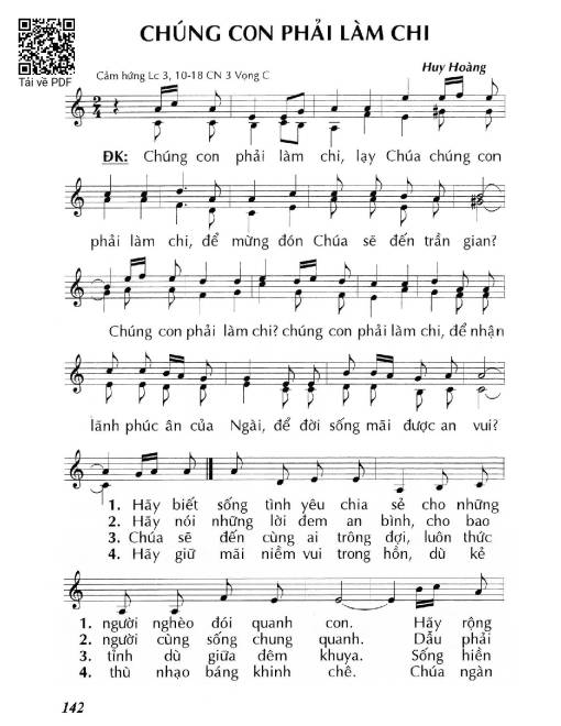 Sheet PDF of Chúng con phải làm chi (Lc. 3)