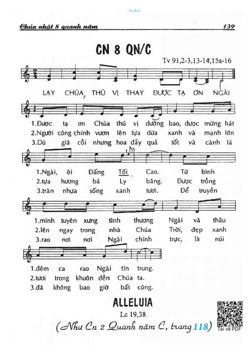 Chúa Nhật 8C Thường Niên (Thánh Vịnh 91)