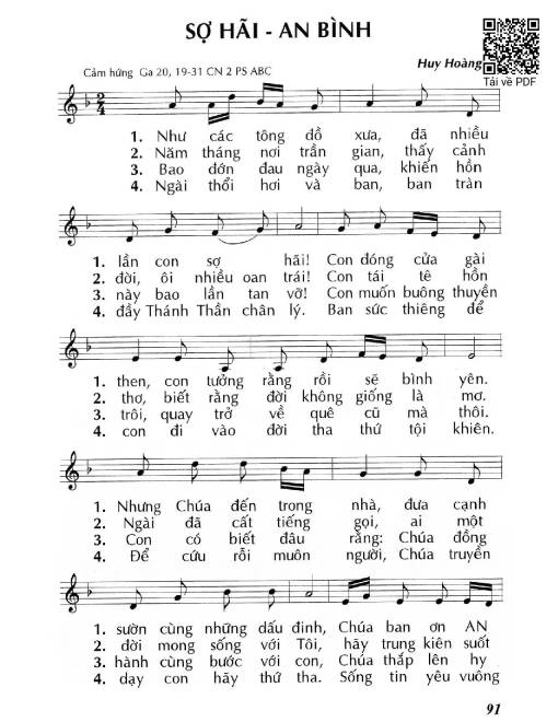 Sợ hãi – An bình (Ga. 20)