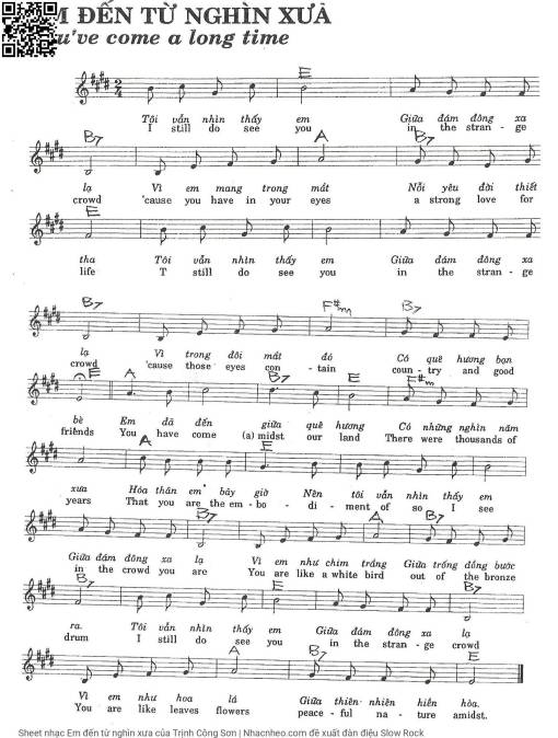 Sheet PDF of Em đến từ nghìn xưa