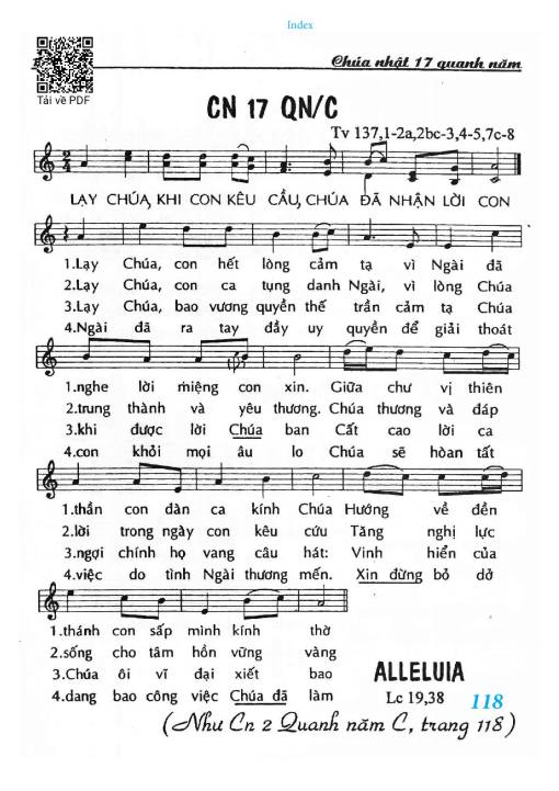 Chúa Nhật 17C Thường Niên (Thánh Vịnh 137)