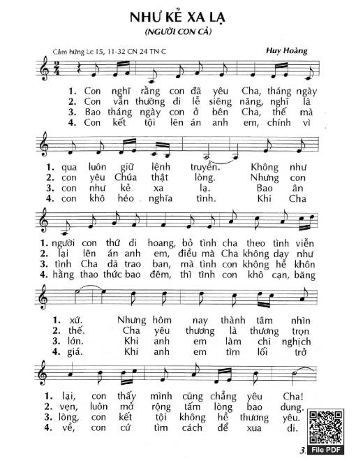 Như kẻ xa lạ (Lc. 15)