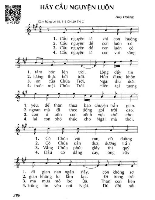 Sheet PDF of Hãy cầu nguyện luôn (Lc. 18)