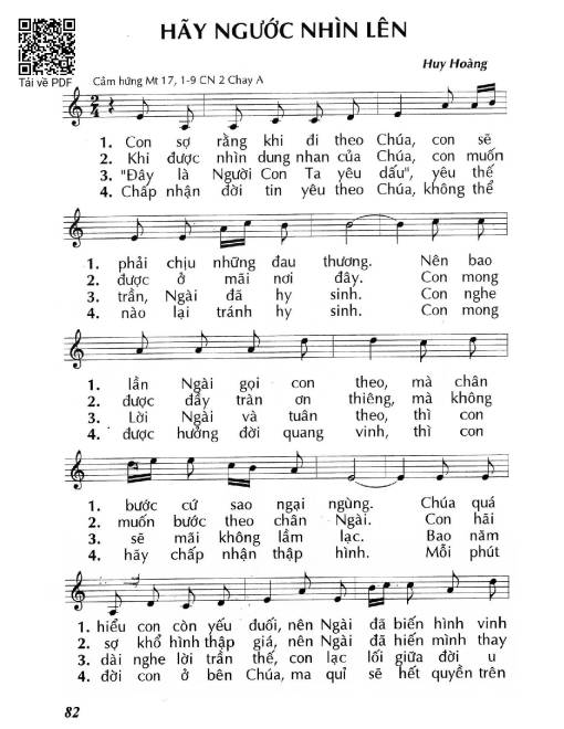 Sheet PDF of Hãy ngước nhìn lên (Mt. 17)