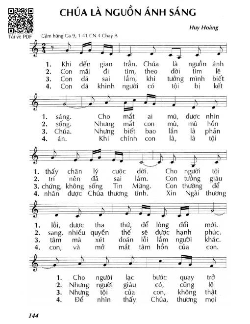 Chúa là nguồn ánh sáng (Ga. 9)