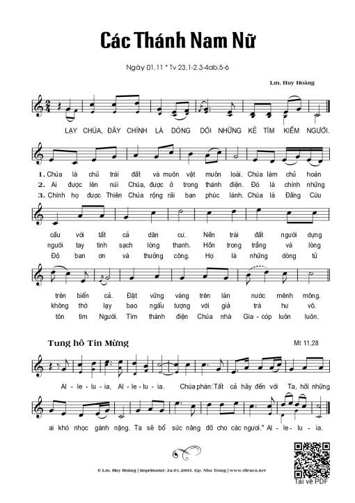 Các Thánh Nam Nữ (Thánh Vịnh 23)