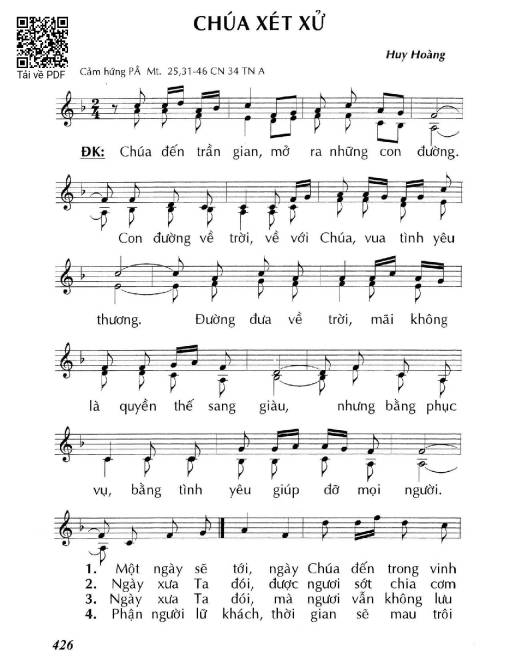 Sheet PDF of Chúa xét xử (Mt. 25)