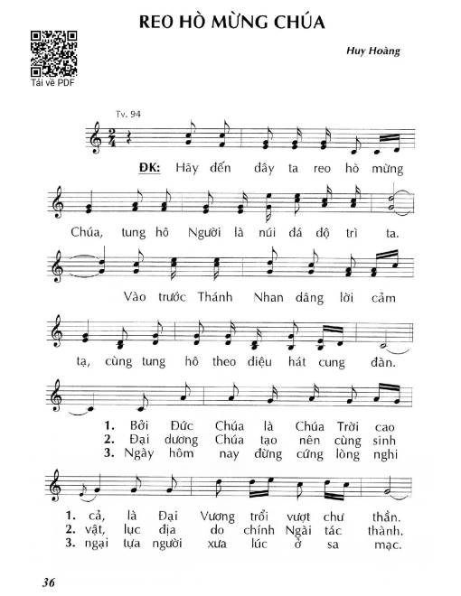 Reo hò mừng Chúa (Thánh Vịnh 94)