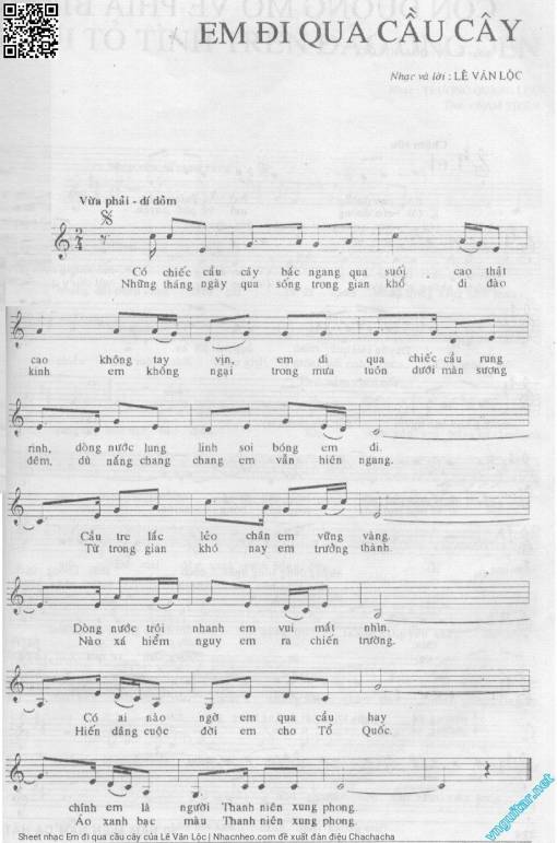 Sheet PDF of Em đi qua cầu cây