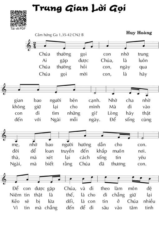 Sheet PDF of Trung gian lời gọi