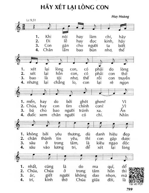 Sheet PDF of Hãy xét lại lòng con