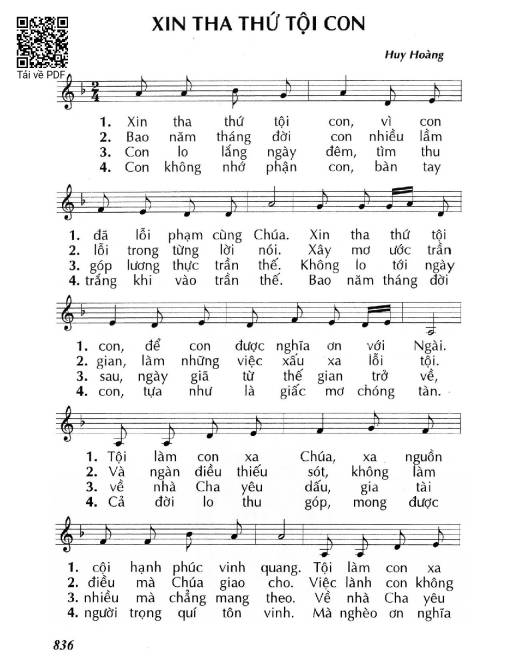 Sheet PDF of Xin tha thứ tội con