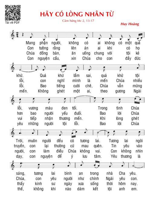 Sheet PDF of Hãy có lòng nhân từ