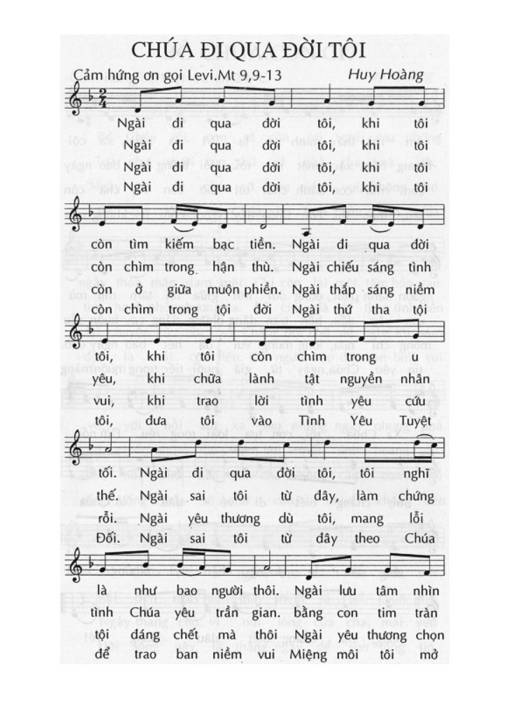 Sheet PDF of Chúa đi qua đời tôi 