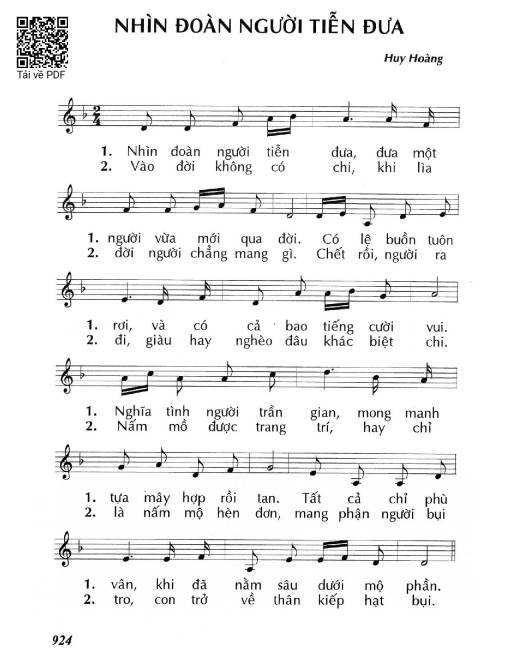 Sheet PDF of Nhìn đoàn người tiễn đưa