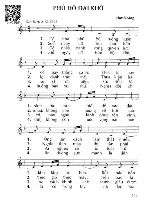 Sheet PDF of Phú hộ dại khờ 