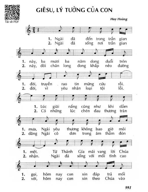 Sheet PDF of Giêsu, lý tưởng của con