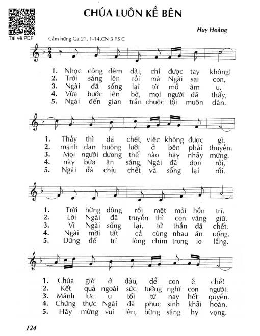 Sheet PDF of Chúa luôn kề bên (Ga 21, 1-14) – Chúa Nhật 3 Phục Sinh/C.