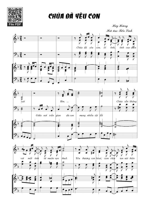 Sheet PDF of Chúa đã yêu con (bè, đệm piano)