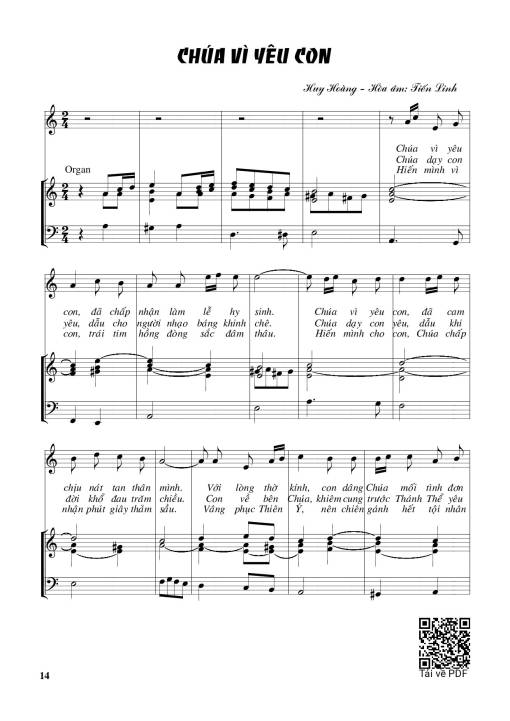 Sheet PDF of Chúa vì yêu con – Huy Hoàng