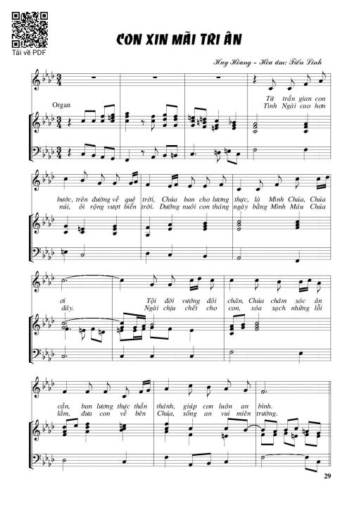 Sheet PDF of Con xin mãi tri ân – Huy Hoàng