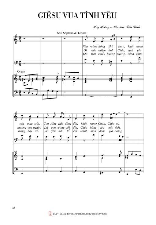 Sheet PDF of Giêsu Vua tình yêu (Hợp xướng)