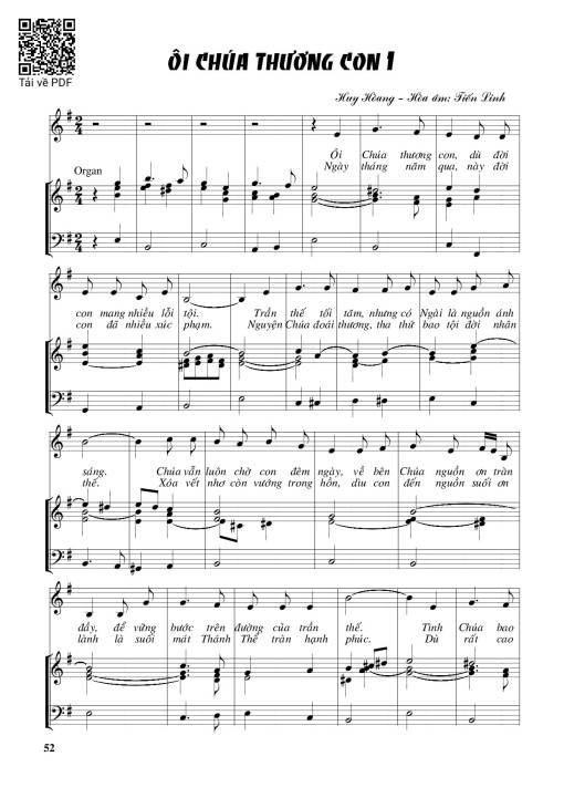 Sheet PDF of Ôi Chúa thương con 1 – Huy Hoàng