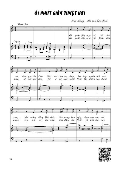 Sheet PDF of Ôi giây phút tuyệt vời – Huy Hoàng