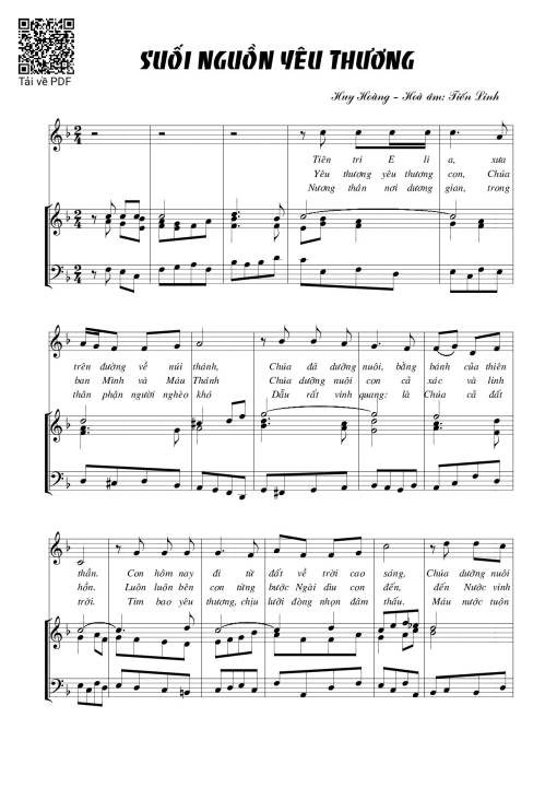 Sheet PDF of Suối nguồn yêu thương – Huy Hoàng