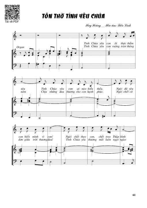 Sheet PDF of Tôn thờ tình yêu Chúa – Huy Hoàng