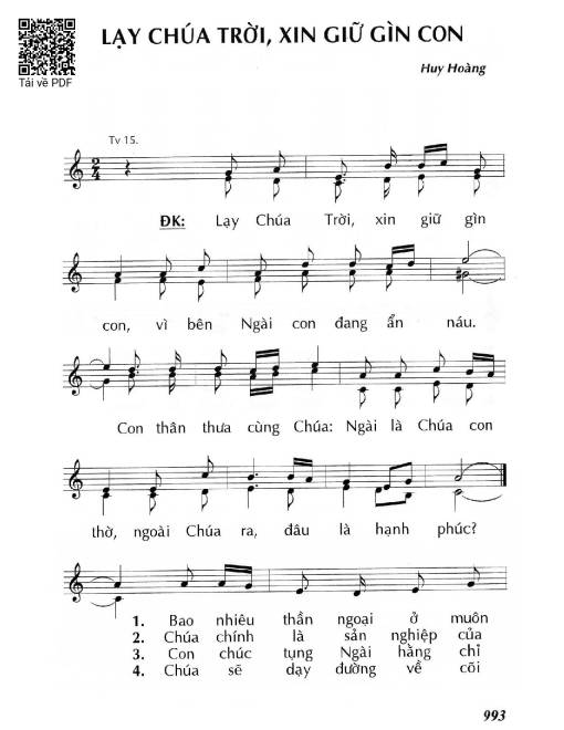 Lạy Chúa Trời, xin giữ gìn con (Thánh Vịnh 15)