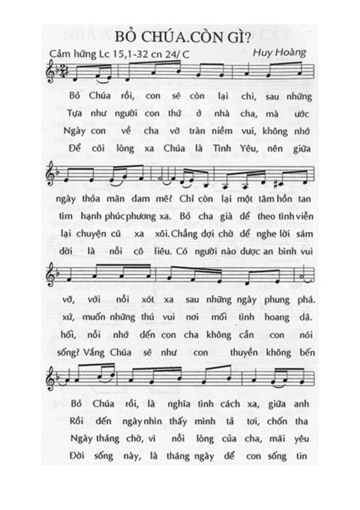 Sheet PDF of Bỏ Chúa còn gì – Huy Hoàng