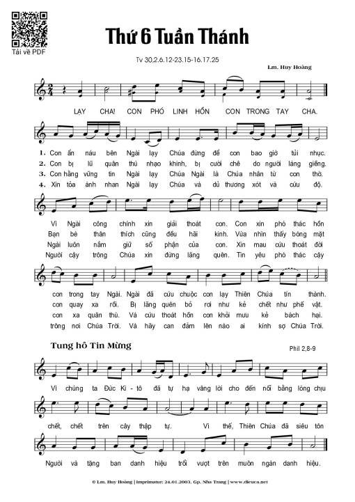 Sheet PDF of Thứ 6 Tuần Thánh 