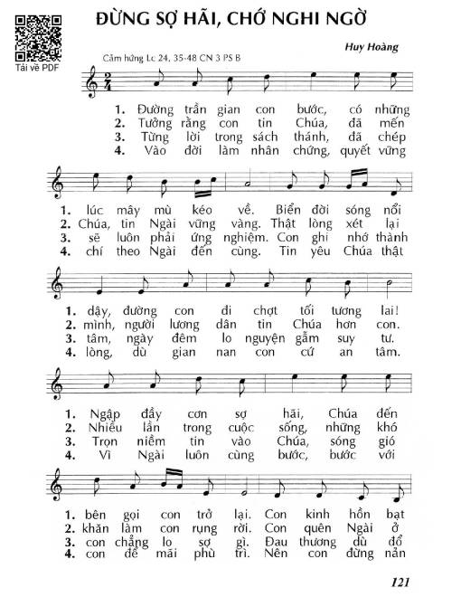 Sheet PDF of Đừng sợ hãi, chớ nghi ngờ