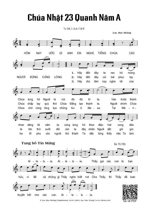 Chúa Nhật 23A Thường Niên