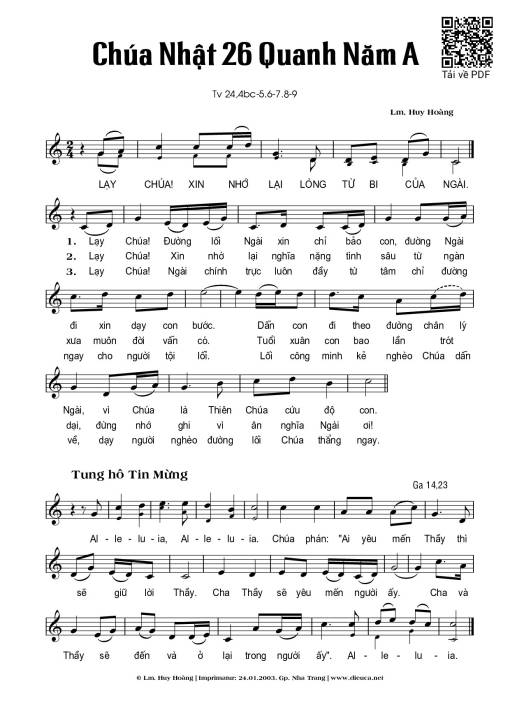 Chúa Nhật 26A Thường Niên 