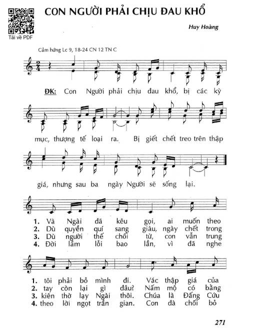 Sheet PDF of Con Người phải chịu đau khổ