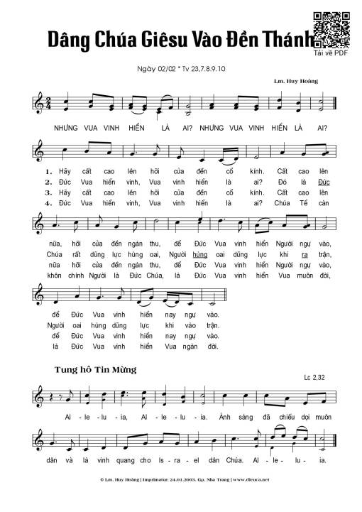 Dâng Chúa Giê-su Vào Đền Thánh