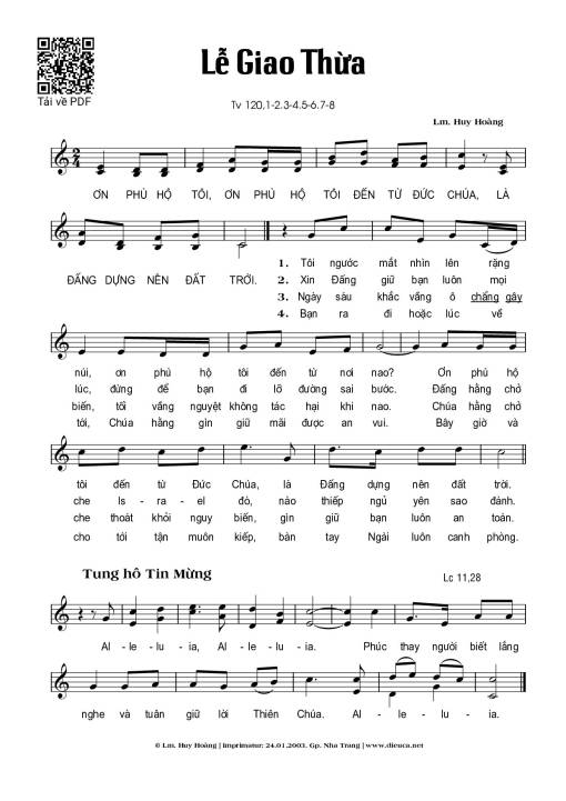 Sheet PDF of Lễ Giao Thừa