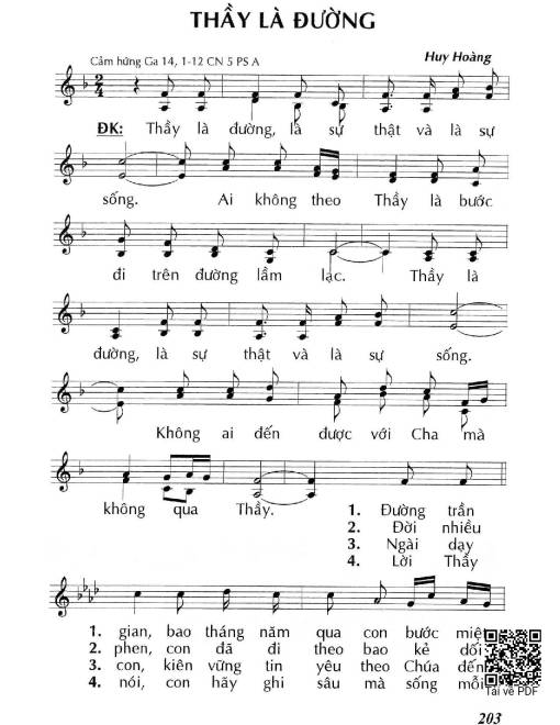 Sheet PDF of Thầy là Đường (Ga. 14)